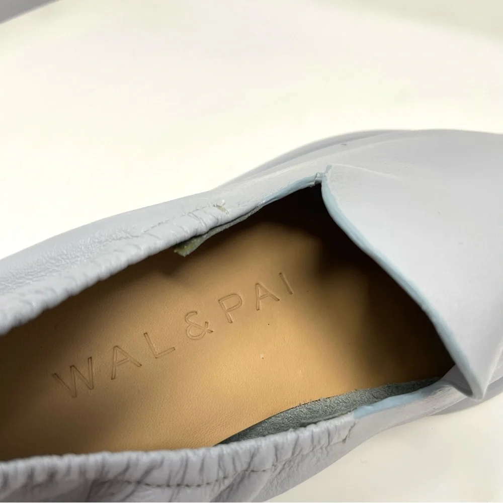 Wal & Pai Malaga Flat Modern Loafer in Concrete Nappa Size 37 New in Box